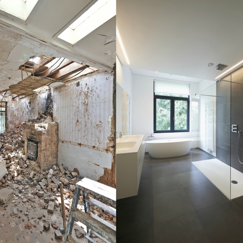 Bathroom renovation before and after