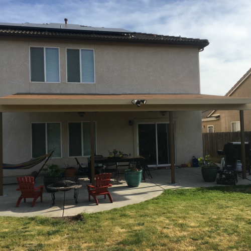 Patio cover with a flat roof