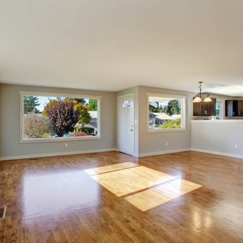 Living room with hardwood floors