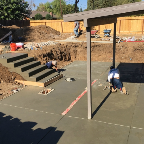 Concrete patio construction