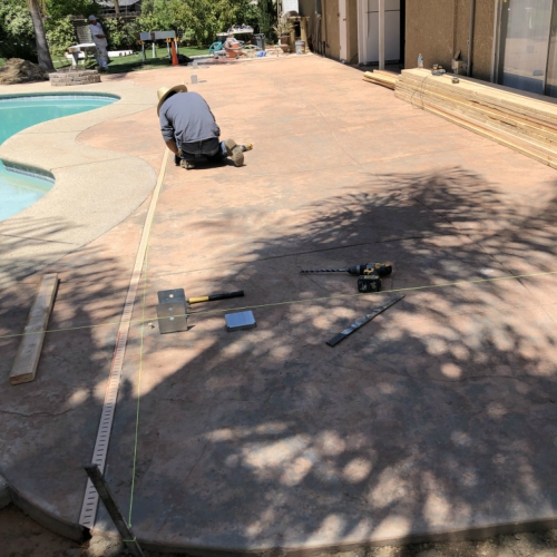 Landscaping construction work