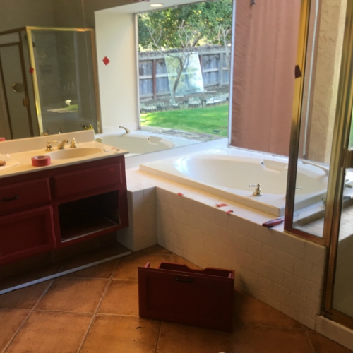 Bathroom renovation in progress