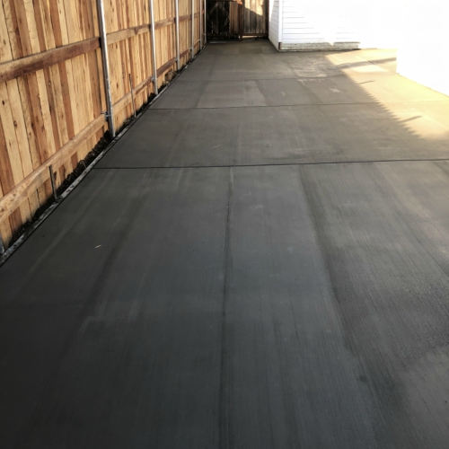 Newly poured concrete driveway