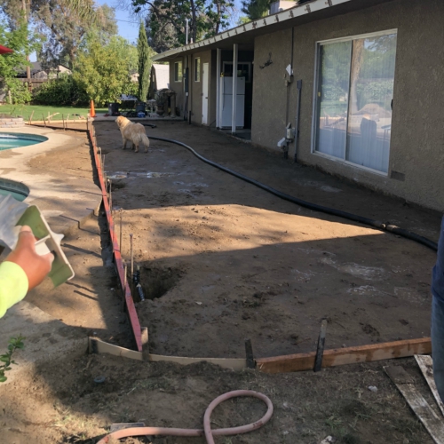 Concrete patio construction