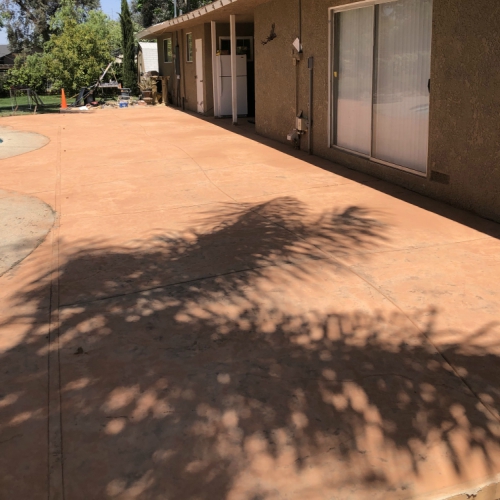 Stamped concrete patio