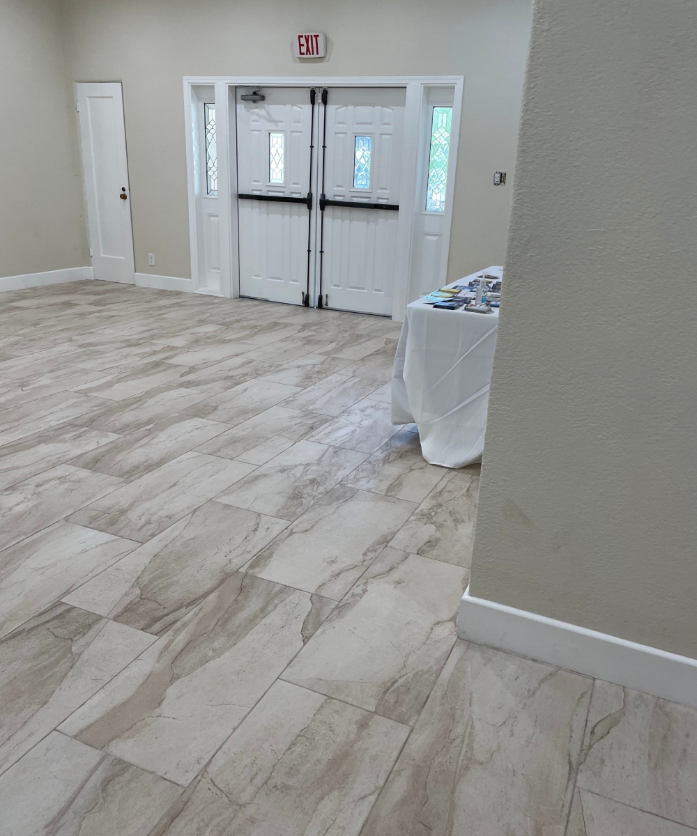 Carpet installation in bedroom with thick pile