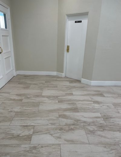 Engineered hardwood flooring in dining area