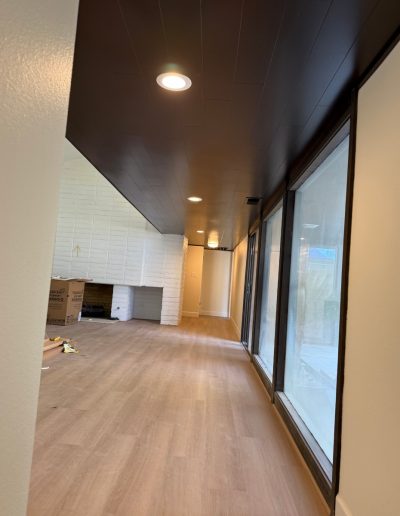 Modern hallway with art