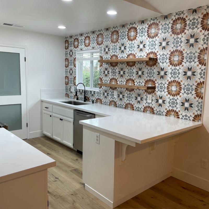 Updated kitchen with white cabinets